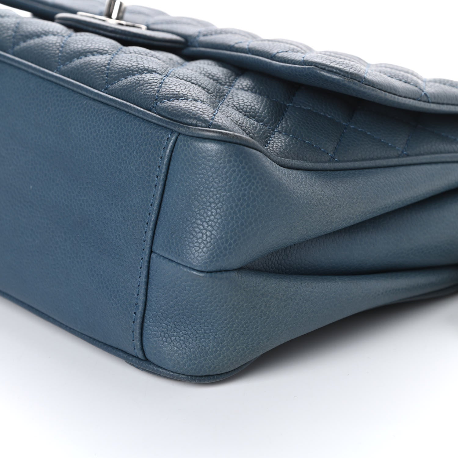 Chanel Caviar Quilted Medium Rock In Rome Single Flap Blue 10 of 10