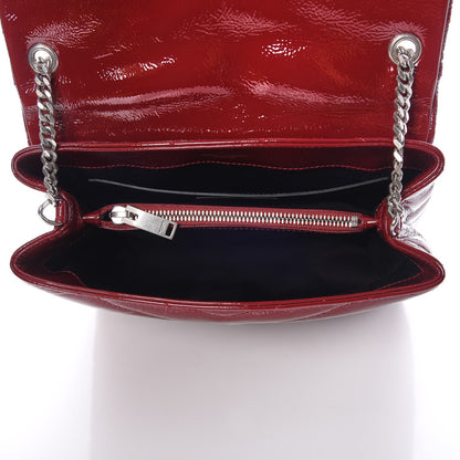 Saint Laurent Patent Y Quilted Monogram Small Loulou Chain Satchel Palissandre 5 of 7