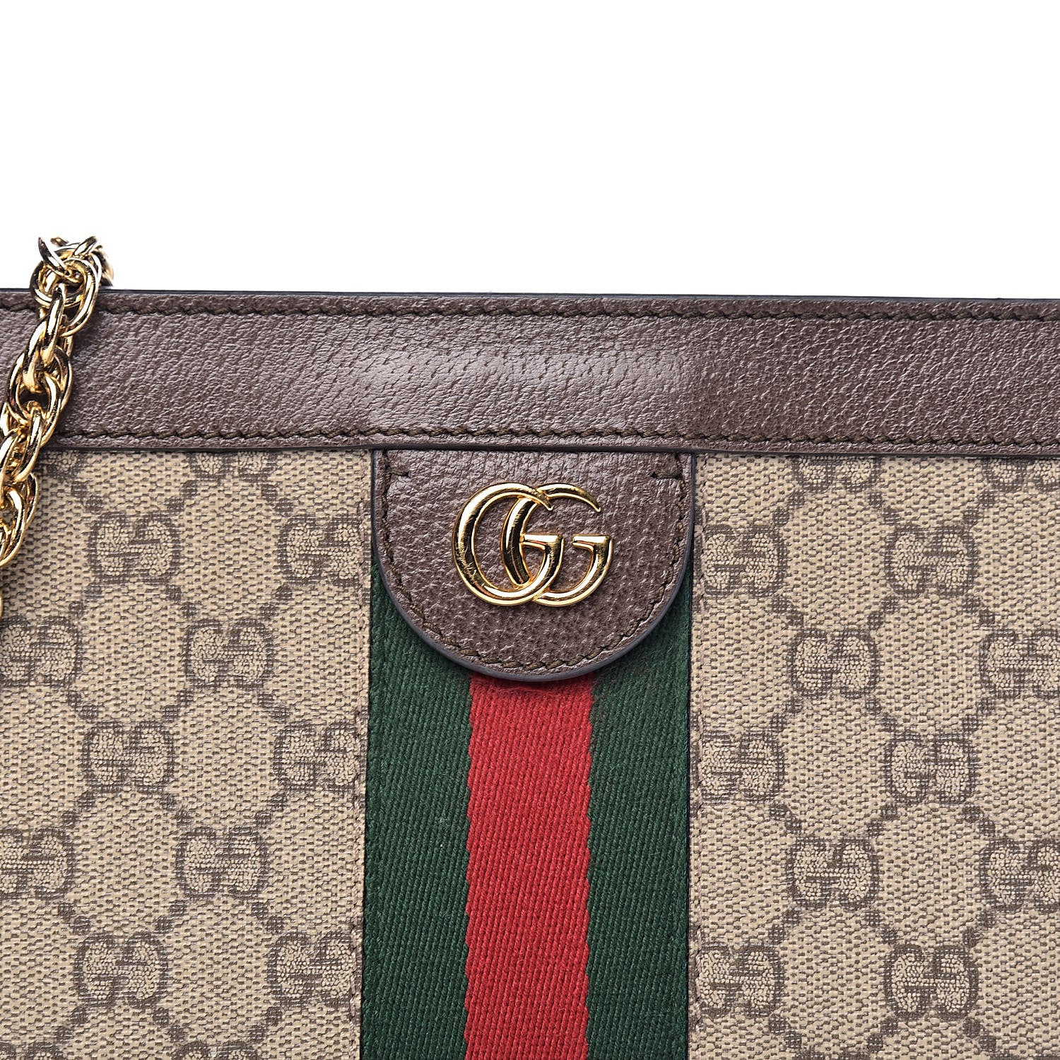 Gucci GG Supreme Monogram Web Small Ophidia Chain Shoulder Bag Brown 13 of 13