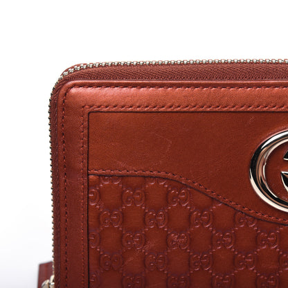 Gucci Metallic Microguccissima Sukey Zip Around Wallet Burnt Orange 13 of 17