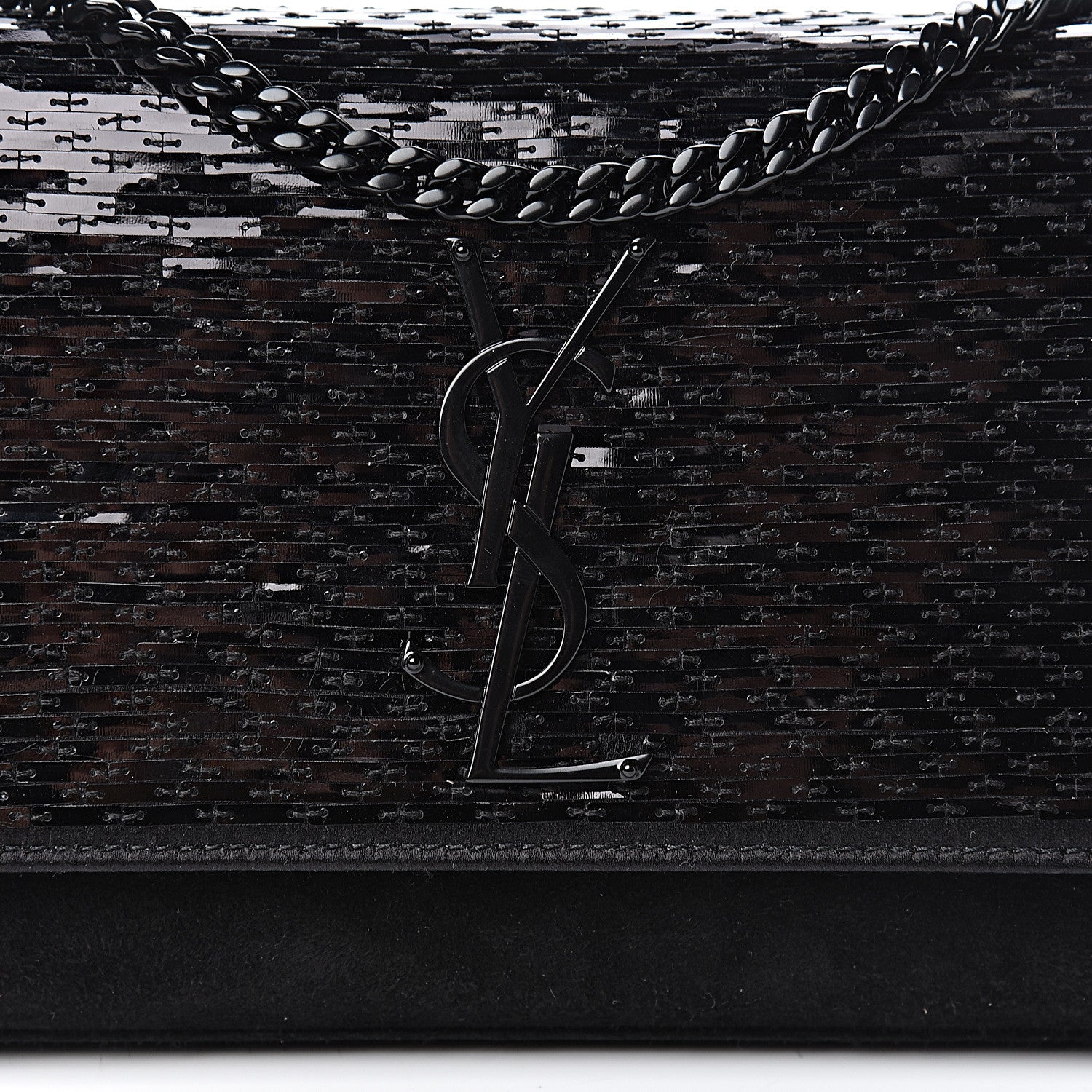 Saint Laurent Suede Sequin Monogram Small Kate Shoulder Bag Black 8 of 10