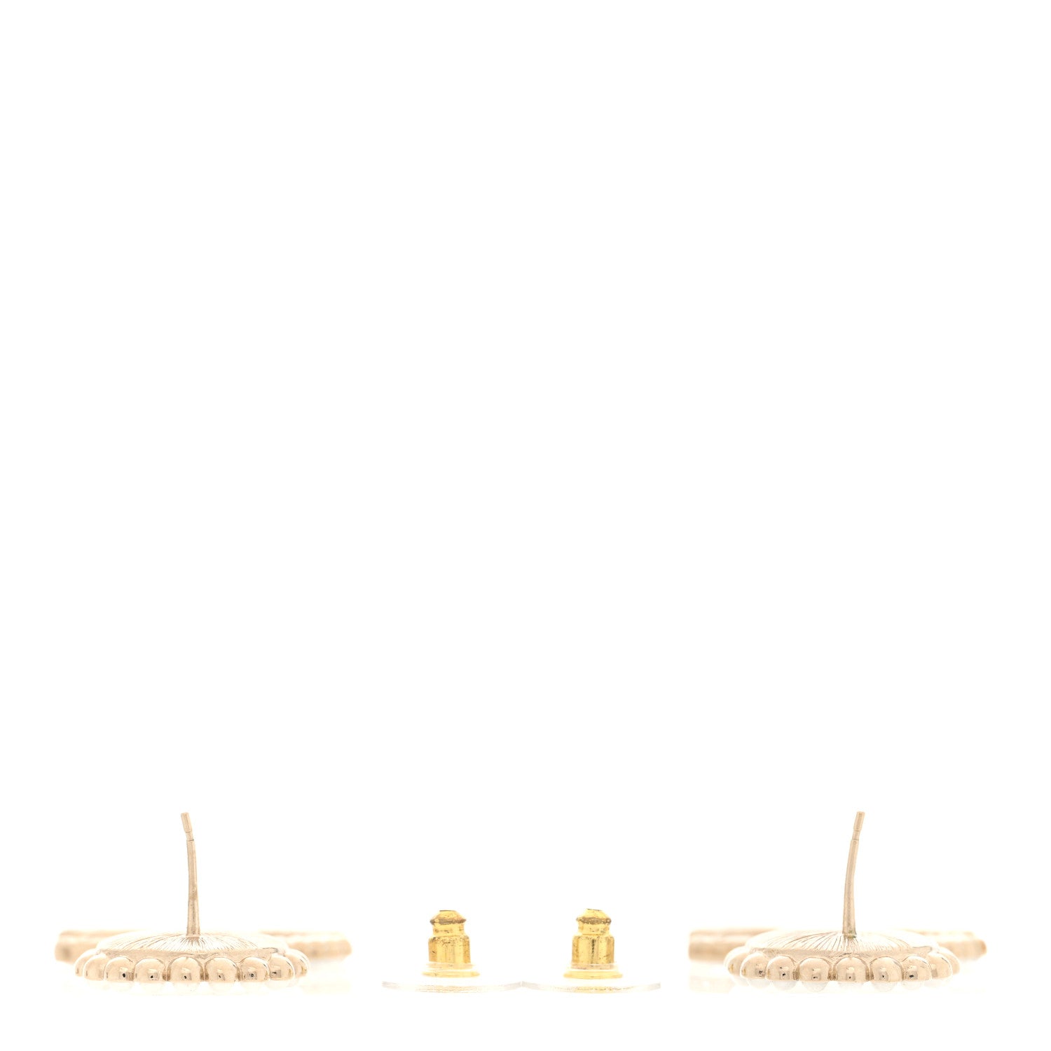 Chanel Crystal Pearl CC Drop Round Earrings Gold 3 of 4