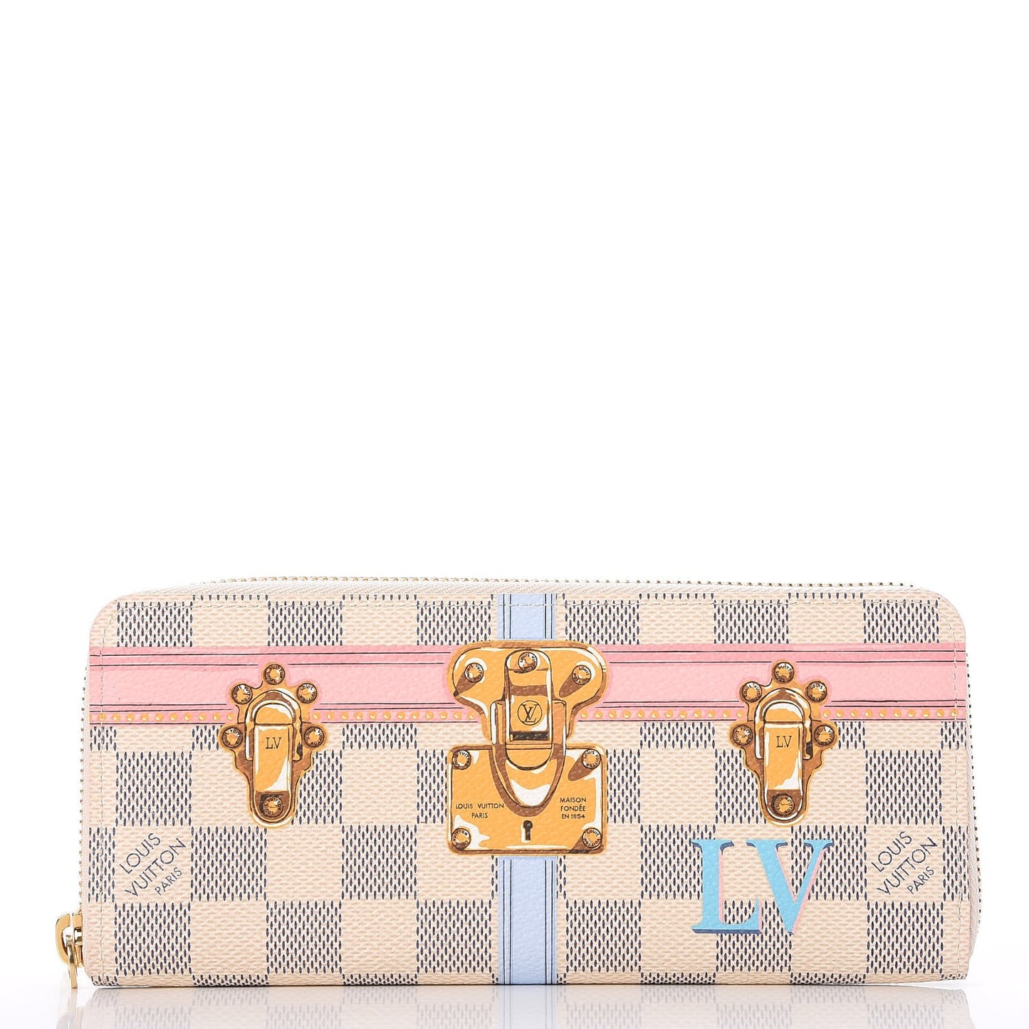Damier Azur Summer Trunks Clemence Wallet