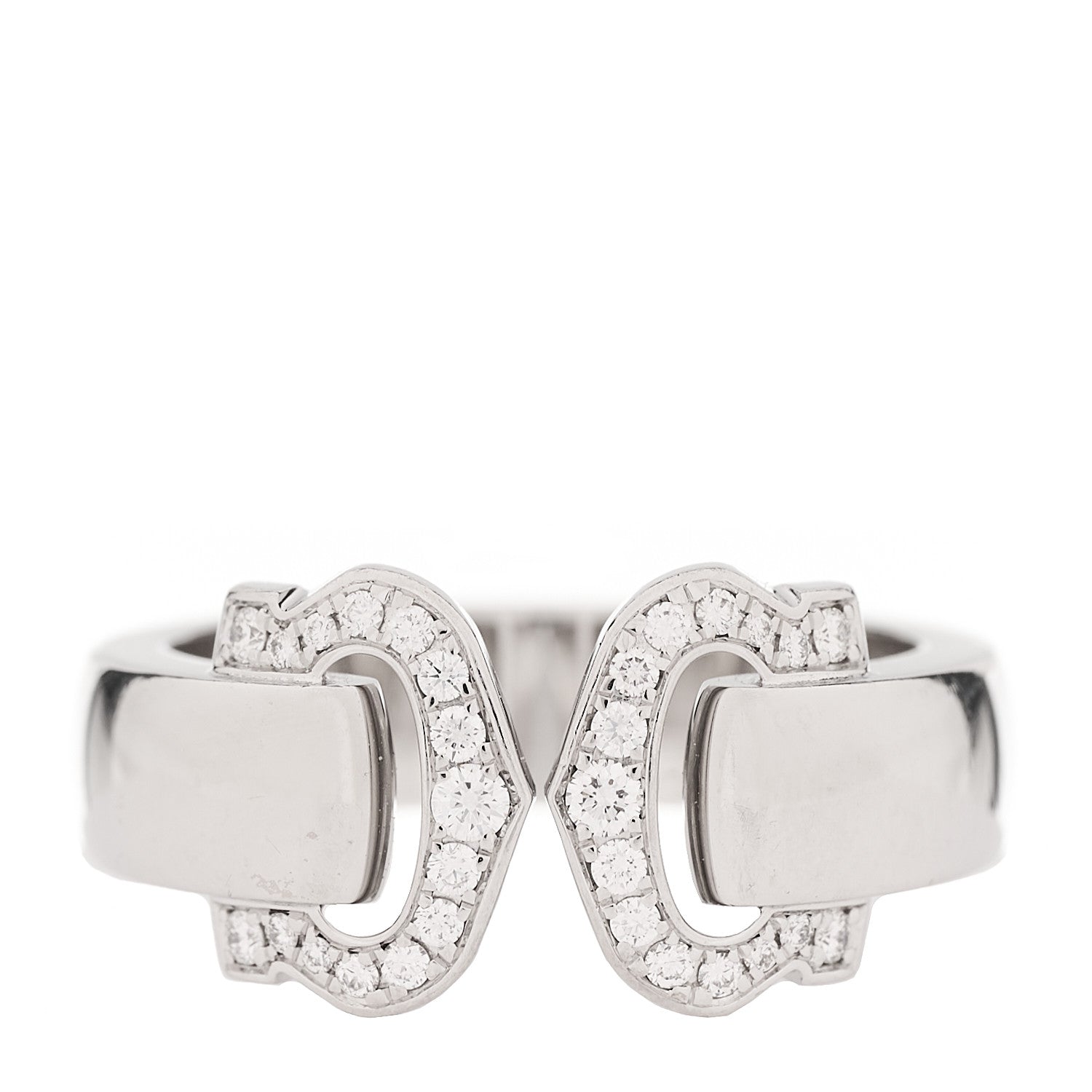 Cartier 18K White Gold Diamond C De Cartier Ring 53 6.5 1 of 4