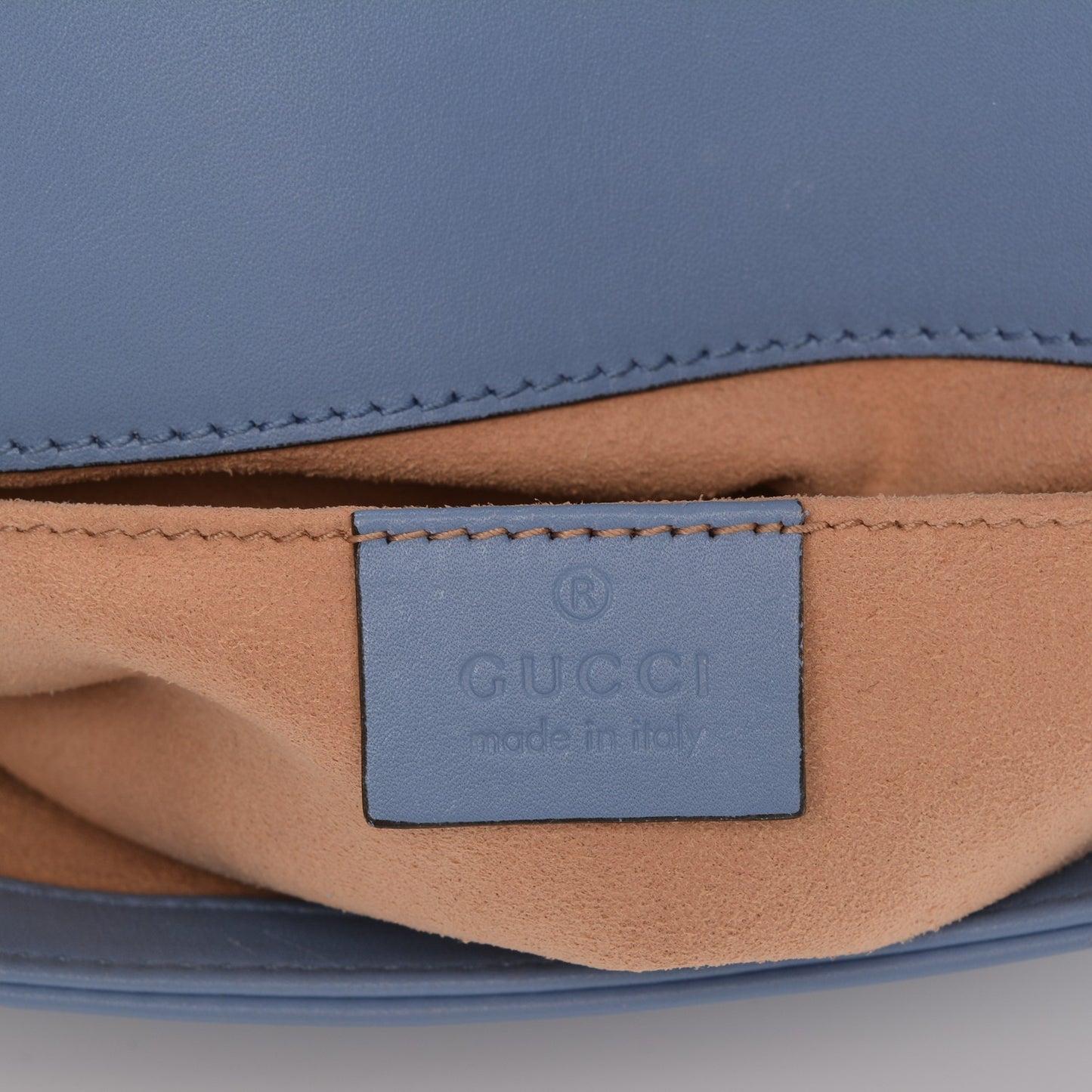 Calfskin Matelasse Mini GG Marmont Shoulder Bag Clear Sky Blue