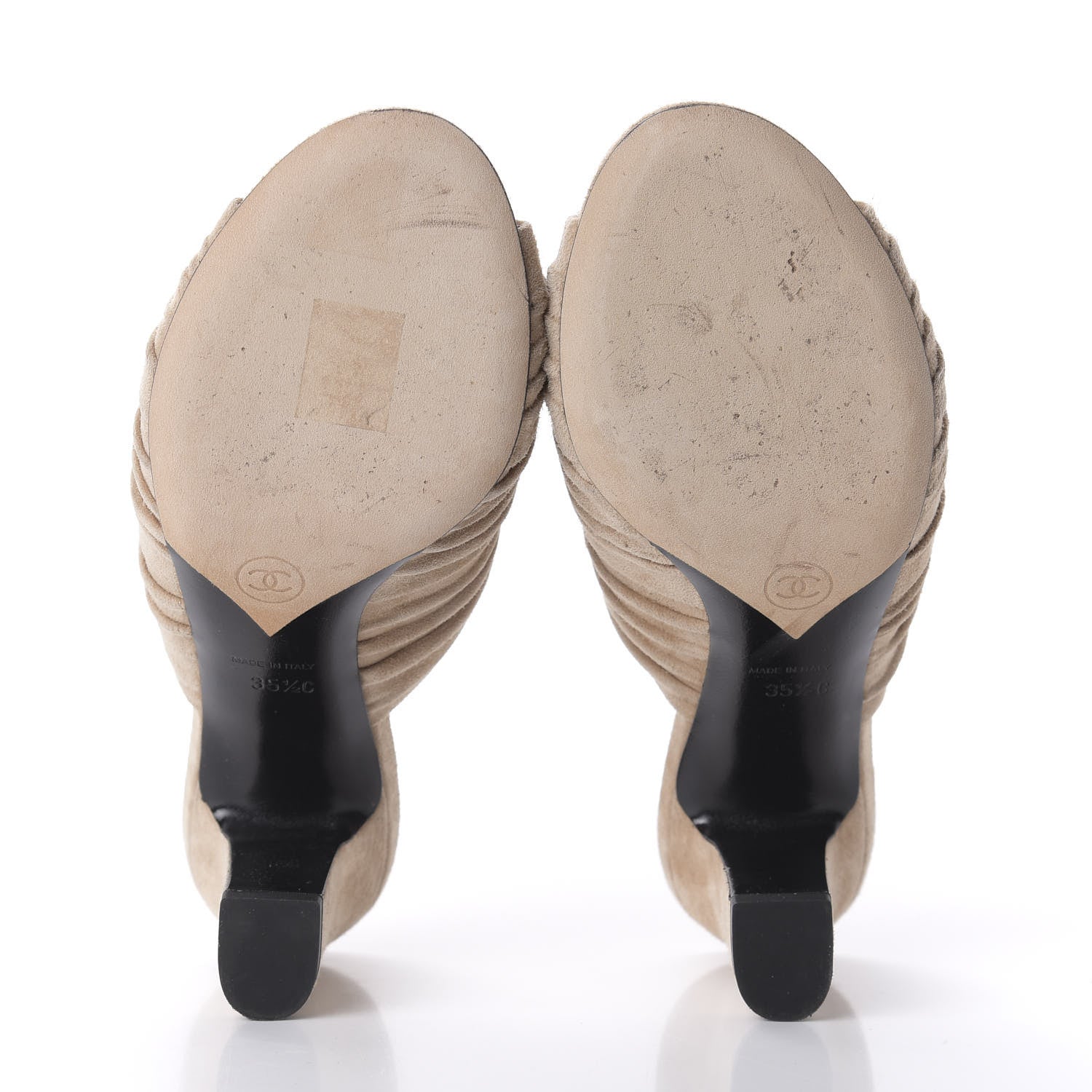 Chanel Suede Calfskin Bows Mule 35.5 Beige 6 of 9