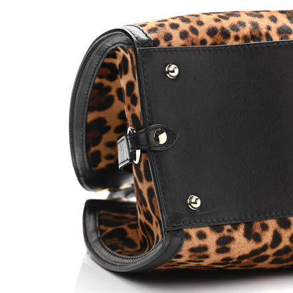 Gucci Calf Hair Jaguar Print Medium Stirrup Top Handle Bag Black 9 of 11