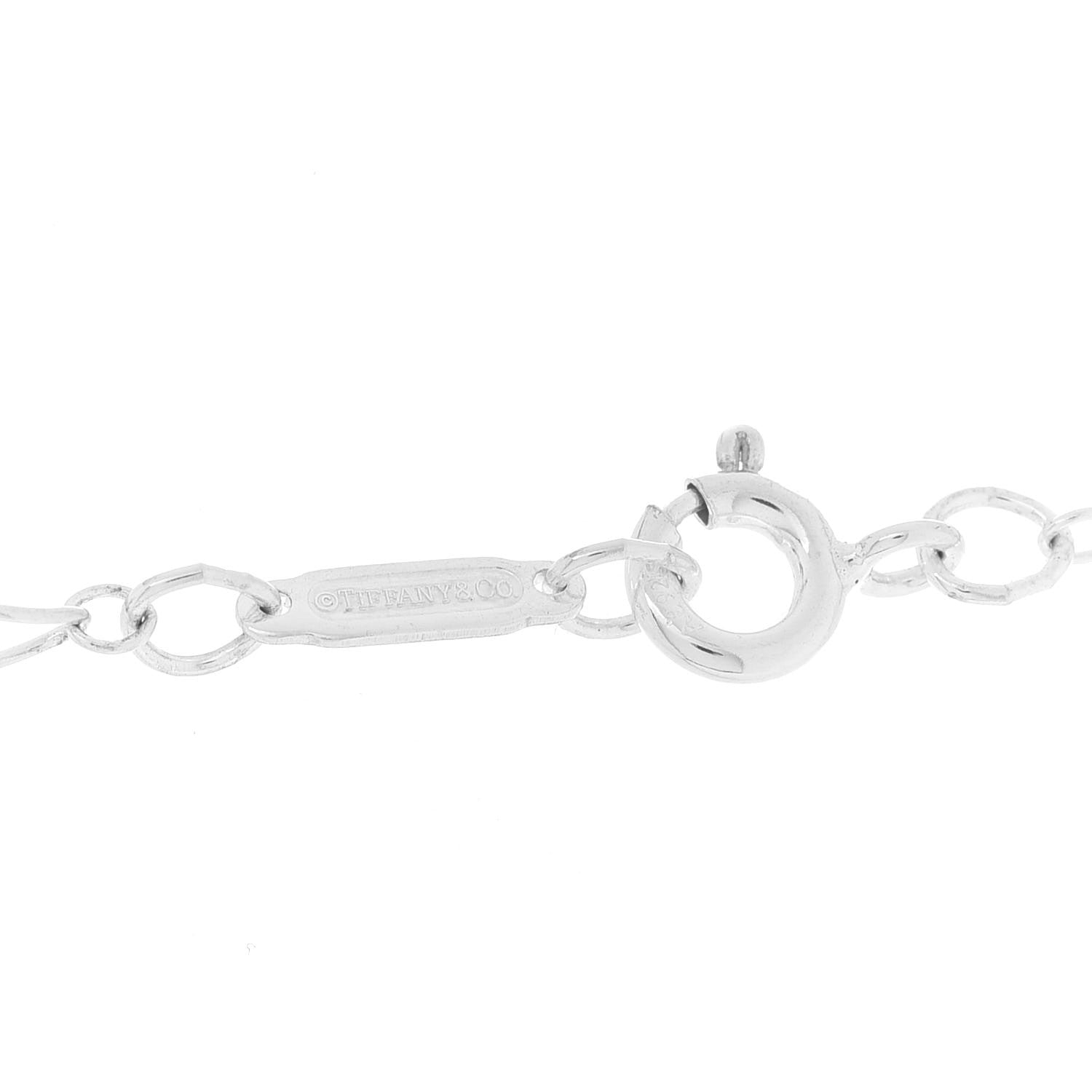 Tiffany Sterling Silver Diamond Lock Pendant Necklace 4 of 7