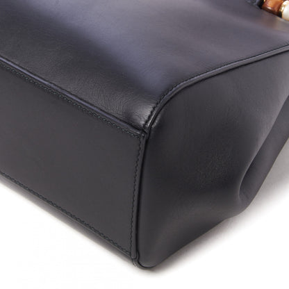 Gucci Nappa Bamboo Small Nymphaea Top Handle Bag Black 5 of 10