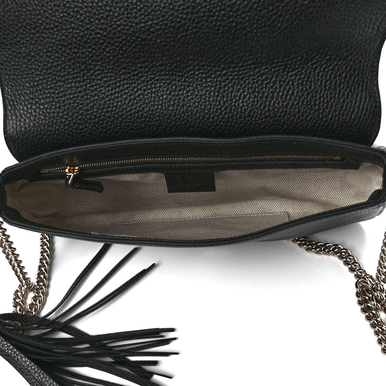 Gucci Pebbled Calfskin Medium Soho Flap Crossbody Black 5 of 12