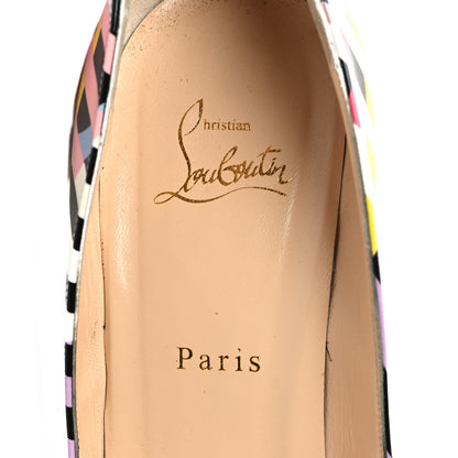 Christian Louboutin Patent Cinestripes Pigalle Follies 100 Pumps 41 Multi 7 of 7