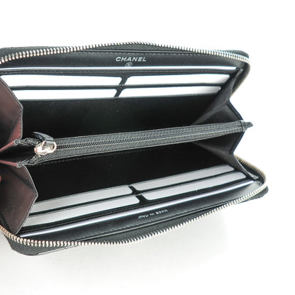 Chanel Patent Double Quilted Zip Around Wallet Black 5 of 8