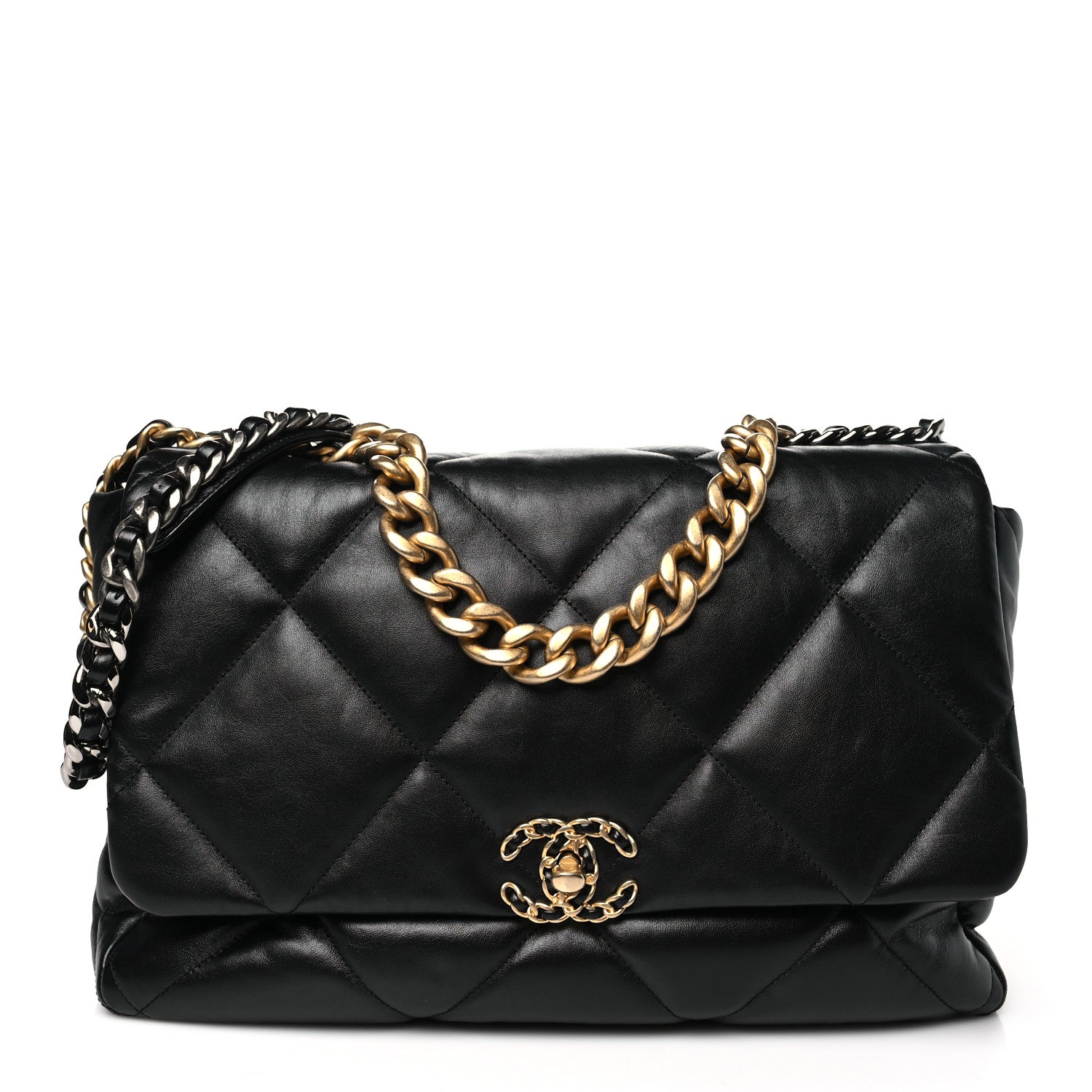 Chanel Lambskin Quilted Maxi Chanel 19 Flap Black 1 of 11