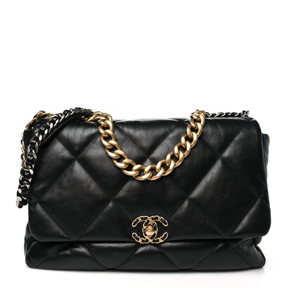 Chanel Lambskin Quilted Maxi Chanel 19 Flap Black 1 of 11