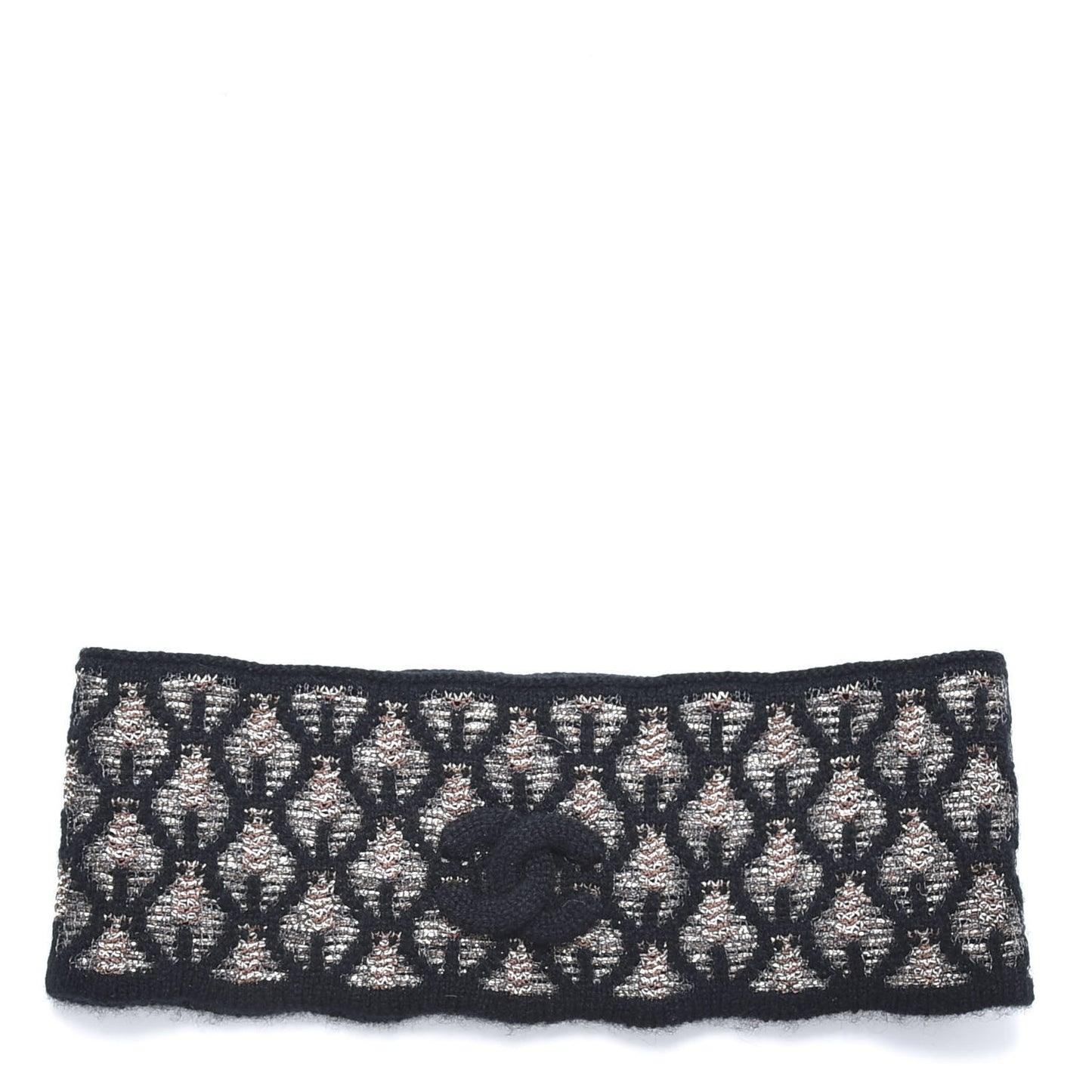 Metallic Cashmere CC Headband Black Brown