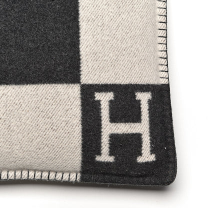 Hermes Wool Cashmere Avalon Pillow PM Ecru Gris Fonce 4 of 5