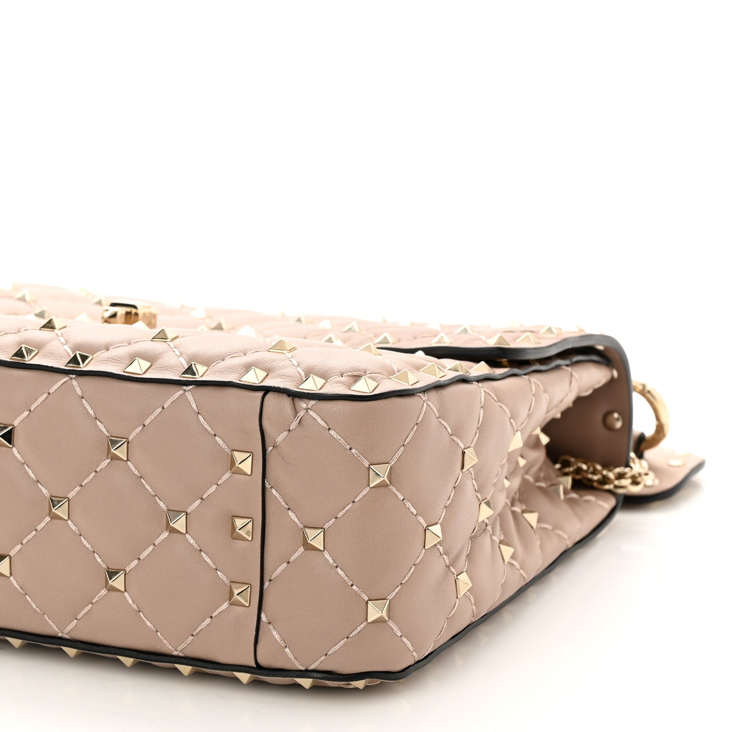Valentino Garavani Lambskin Medium Rockstud Spike Shoulder Bag Poudre 9 of 9