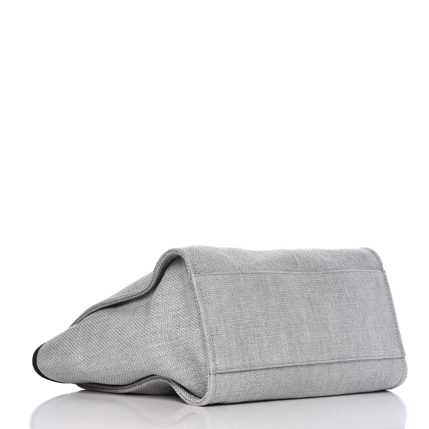Woven Straw Raffia Large Deauville Tote Grey