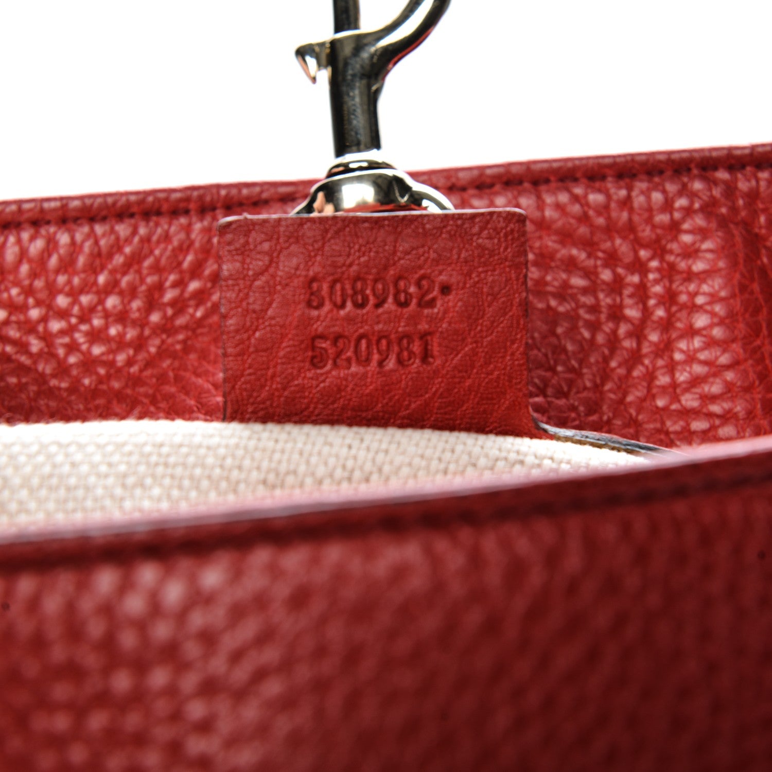 Gucci Pebbled Calfskin Medium Soho Chain Shoulder Bag Tabasco Red 7 of 10
