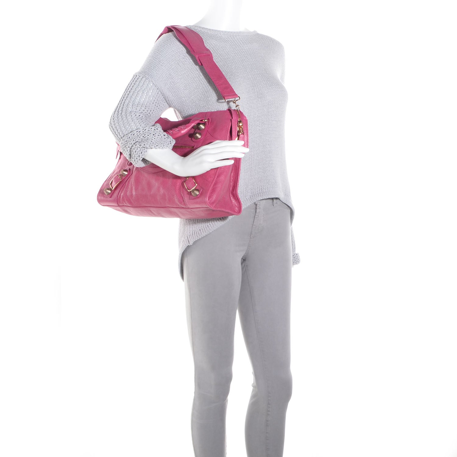 Balenciaga Agneau Giant 21 Rose Gold Hardware City Cyclamen Fucsia 2 of 10