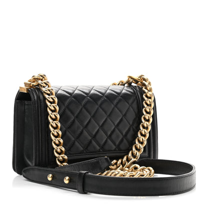 Chanel Lambskin Quilted Small Boy Flap Black 3 of 13