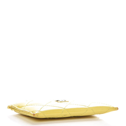 Chanel Patent Quilted Card Holder Yellow 4 of 13