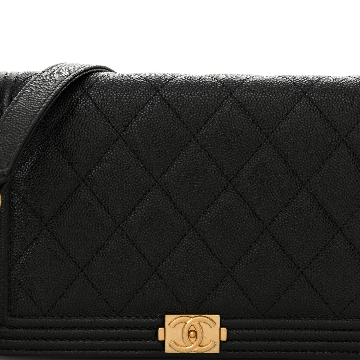 Chanel Caviar Quilted Boy Wallet On Chain WOC Black 9 of 13