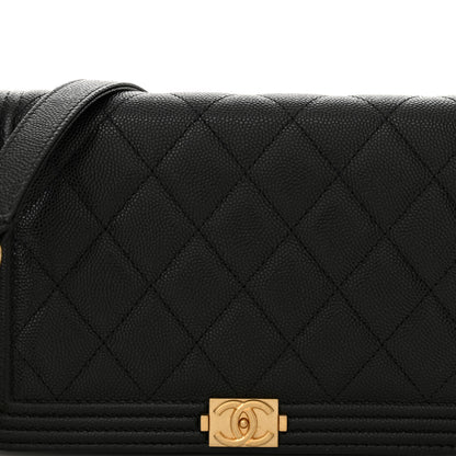 Chanel Caviar Quilted Boy Wallet On Chain WOC Black 9 of 13