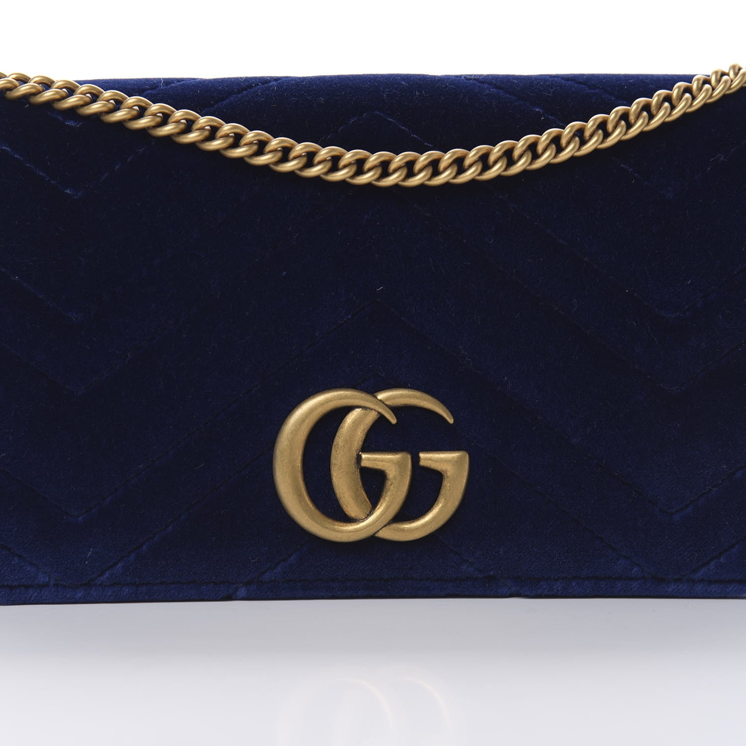 Gucci Velvet Matelasse GG Marmont Mini Bag Cobalt Blue 7 of 10
