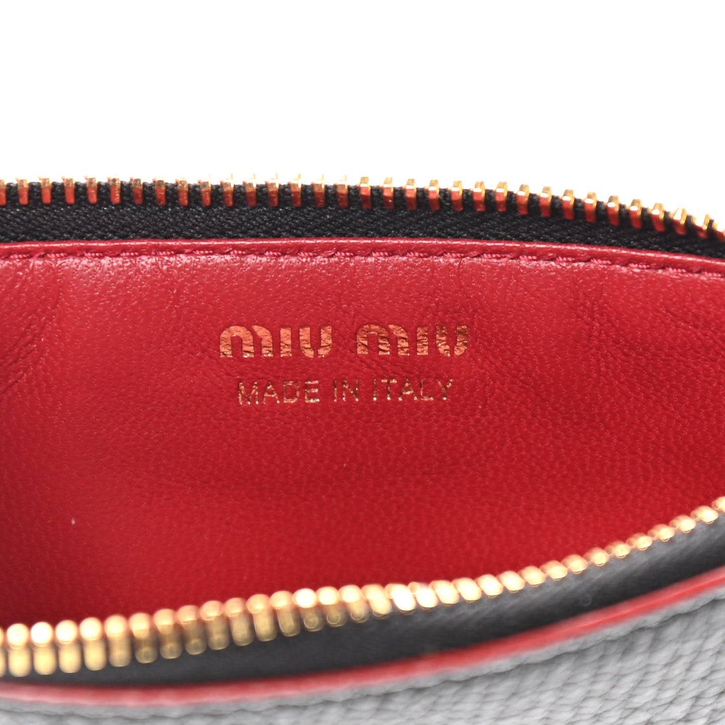 Goatskin Madras Love Zip Card Holder Black