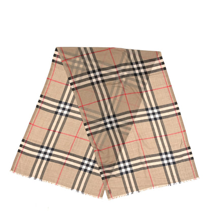 Burberry Wool Silk House Check Square Scarf Brown 2 of 3