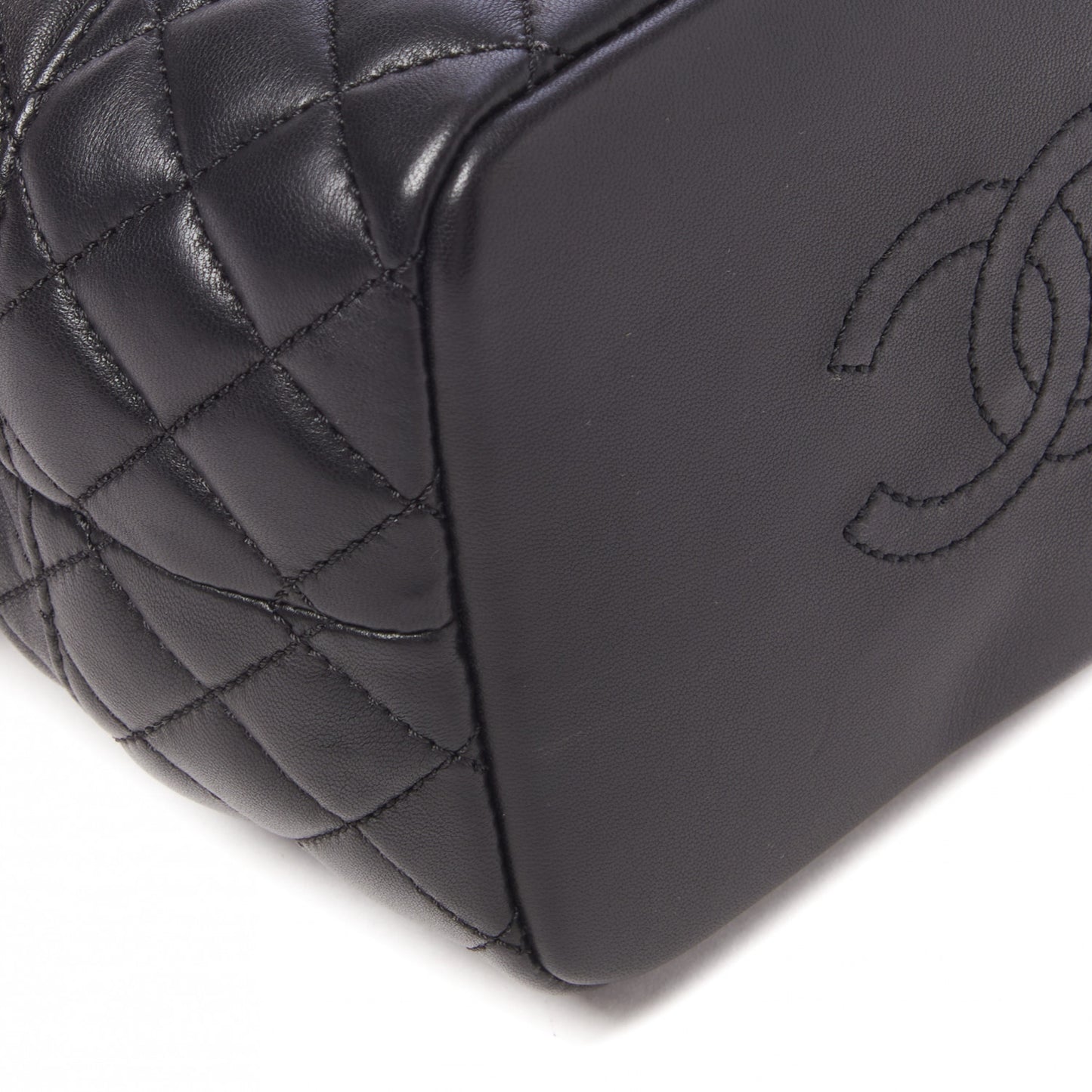 Lambskin Quilted Small Hobo Black