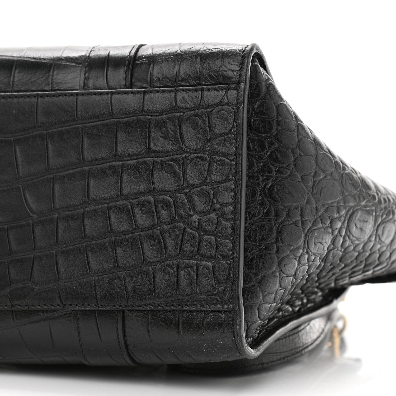Mulberry Crocodile Embossed Calfskin Small Zipped Bayswater Black 9 of 9