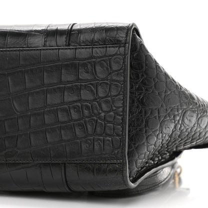 Mulberry Crocodile Embossed Calfskin Small Zipped Bayswater Black 9 of 9