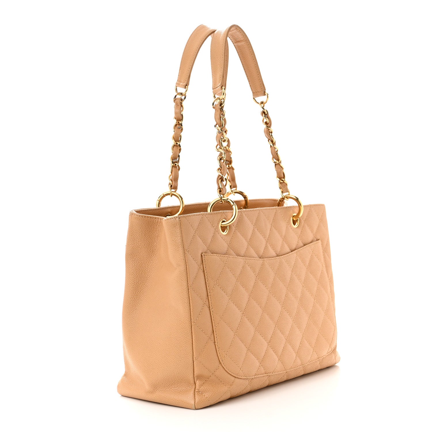 Chanel Caviar Quilted Grand Shopping Tote GST Dark Beige 3 of 10