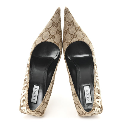 Balenciaga X GUCCI GG Monogram Square Knife 80mm Pumps 36.5 Beige Ebony 2 of 10