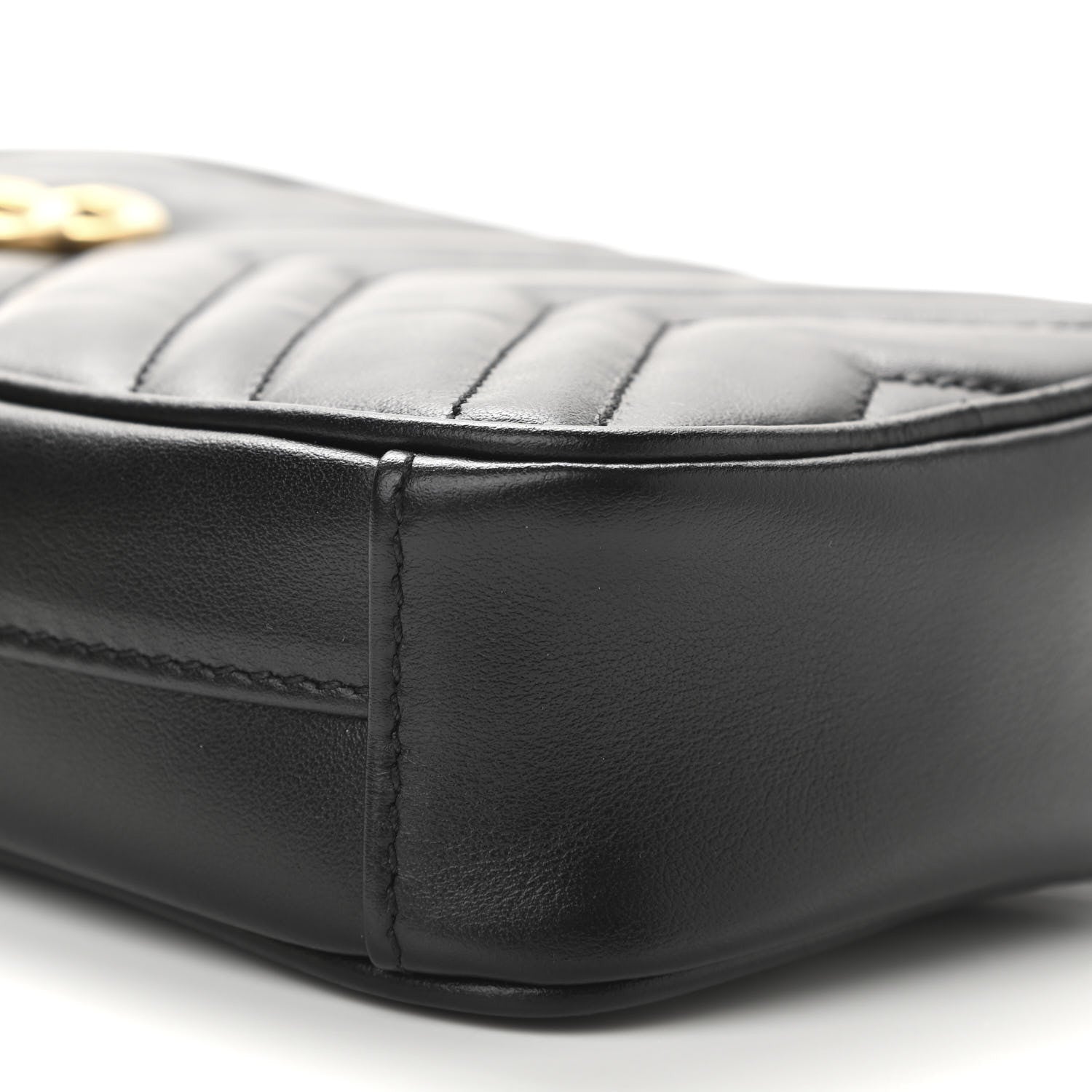 Gucci Calfskin Matelasse Mini GG Marmont Crossbody Bag Black 9 of 11