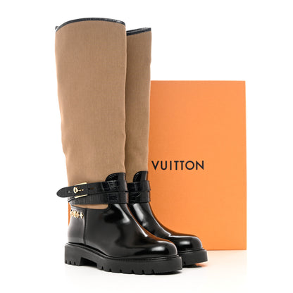Louis Vuitton Canvas Calfskin Territory Flat High Ranger Boots 39 Khaki 12 of 12