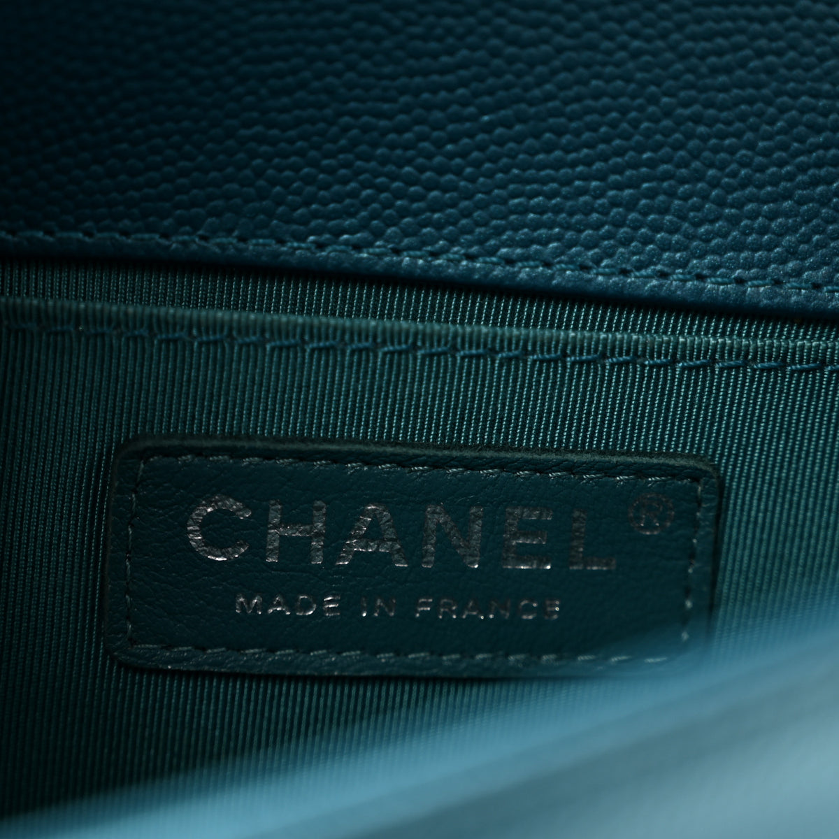 Chanel Metallic Caviar Quilted Small Boy Flap Blue 6 of 14