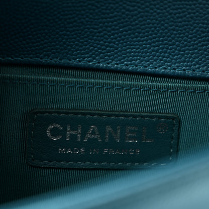 Chanel Metallic Caviar Quilted Small Boy Flap Blue 6 of 14