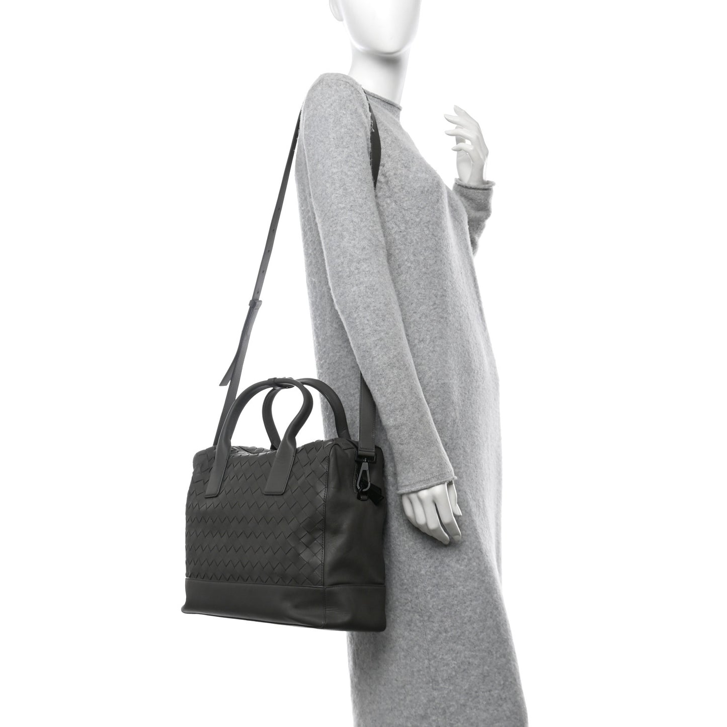 Nappa Intrecciato Briefcase Grey
