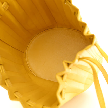 Mansur Gavriel Vegetable Tanned Calfskin Pleated Bucket Bag Sun Yellow 5 of 10