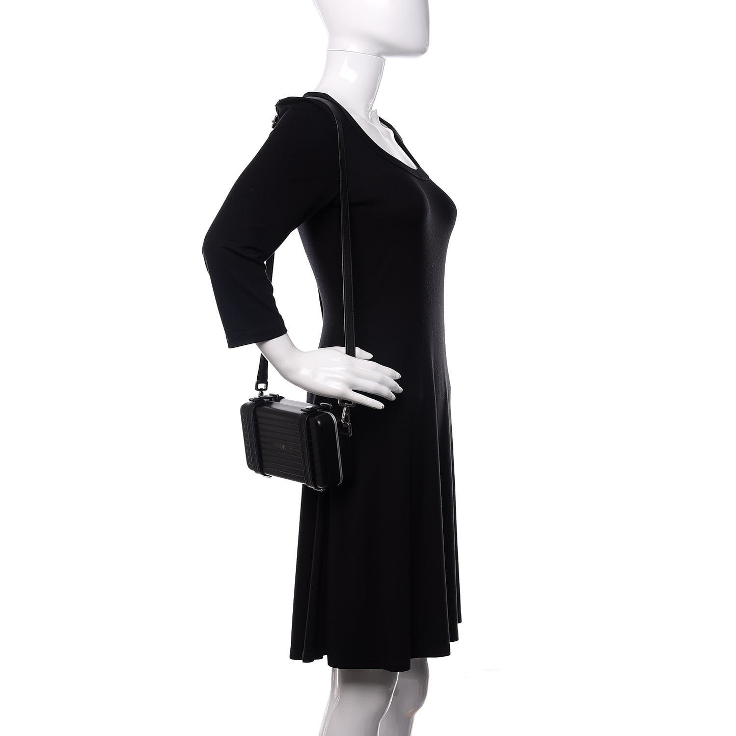 X RIMOWA Aluminum Personal Clutch On Strap Black