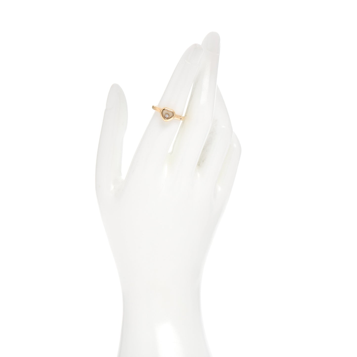 18K Yellow Gold Diamond Happy Heart Ring 51 5.75
