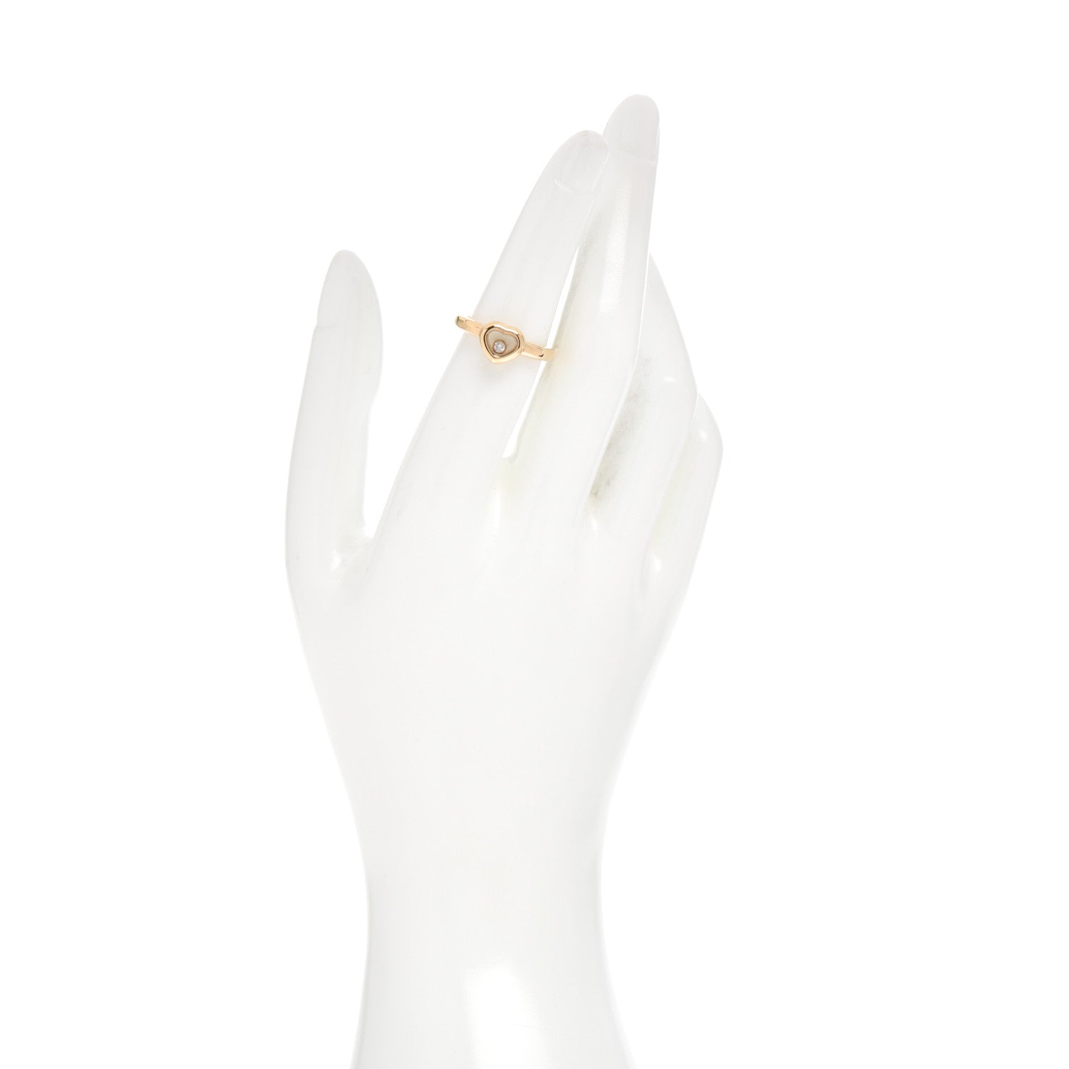 Chopard 18K Yellow Gold Diamond Happy Heart Ring 51 5.75 2 of 6