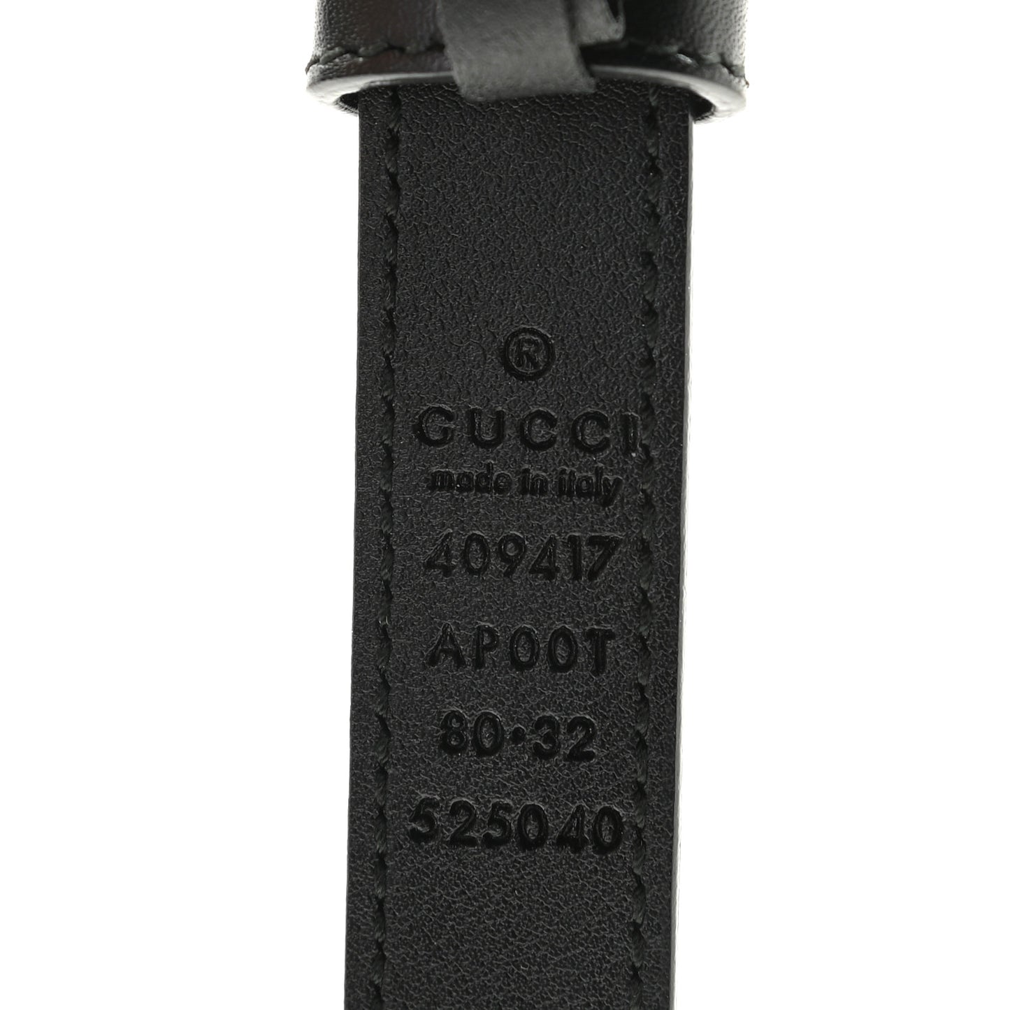 Calfskin Double G 20mm Belt 80 32 Black
