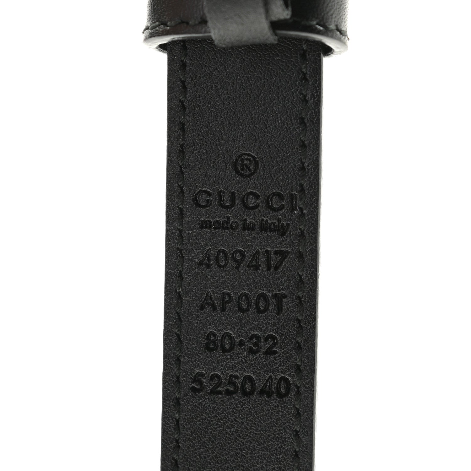 Gucci Calfskin Double G 20mm Belt 80 32 Black 3 of 4