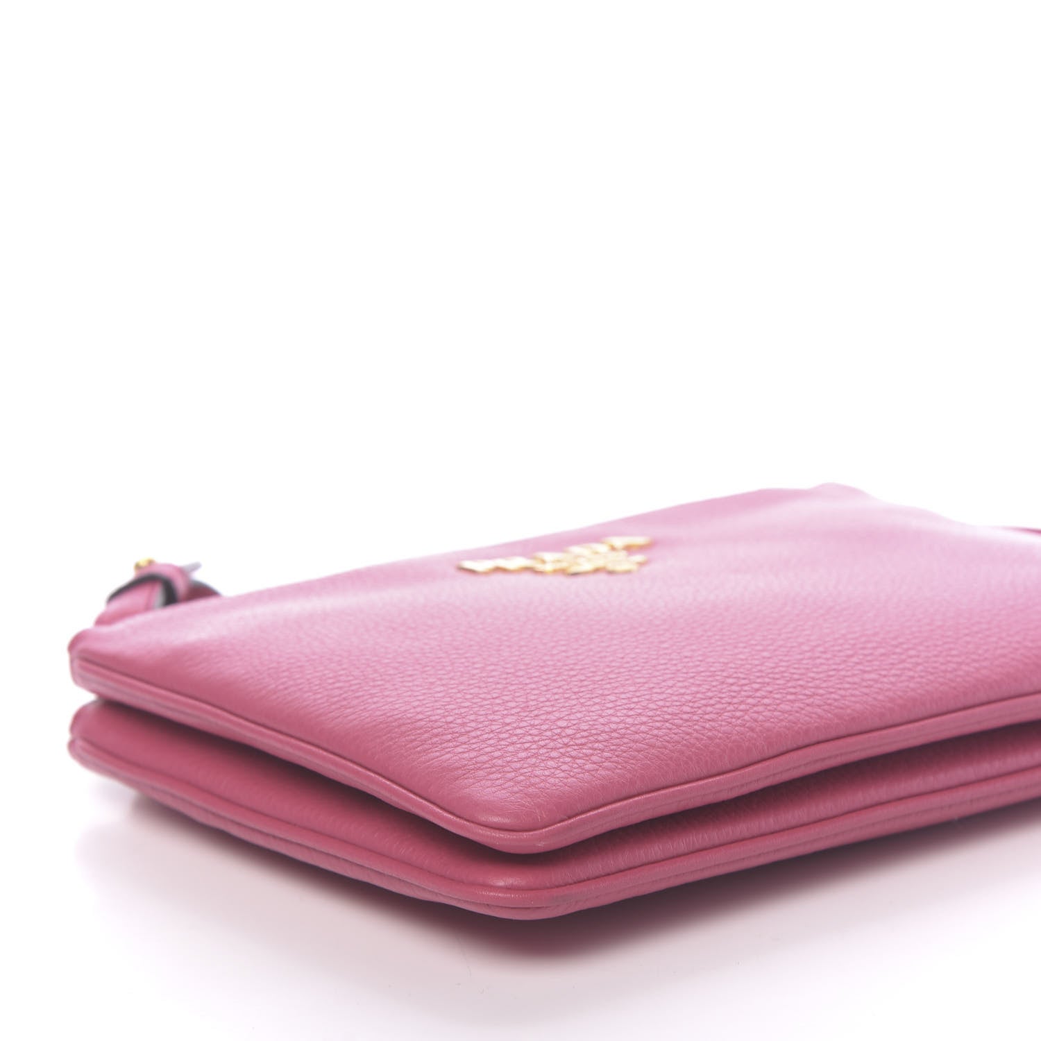 Prada Vitello Phenix Double Zip Crossbody Bag Peonia 9 of 11