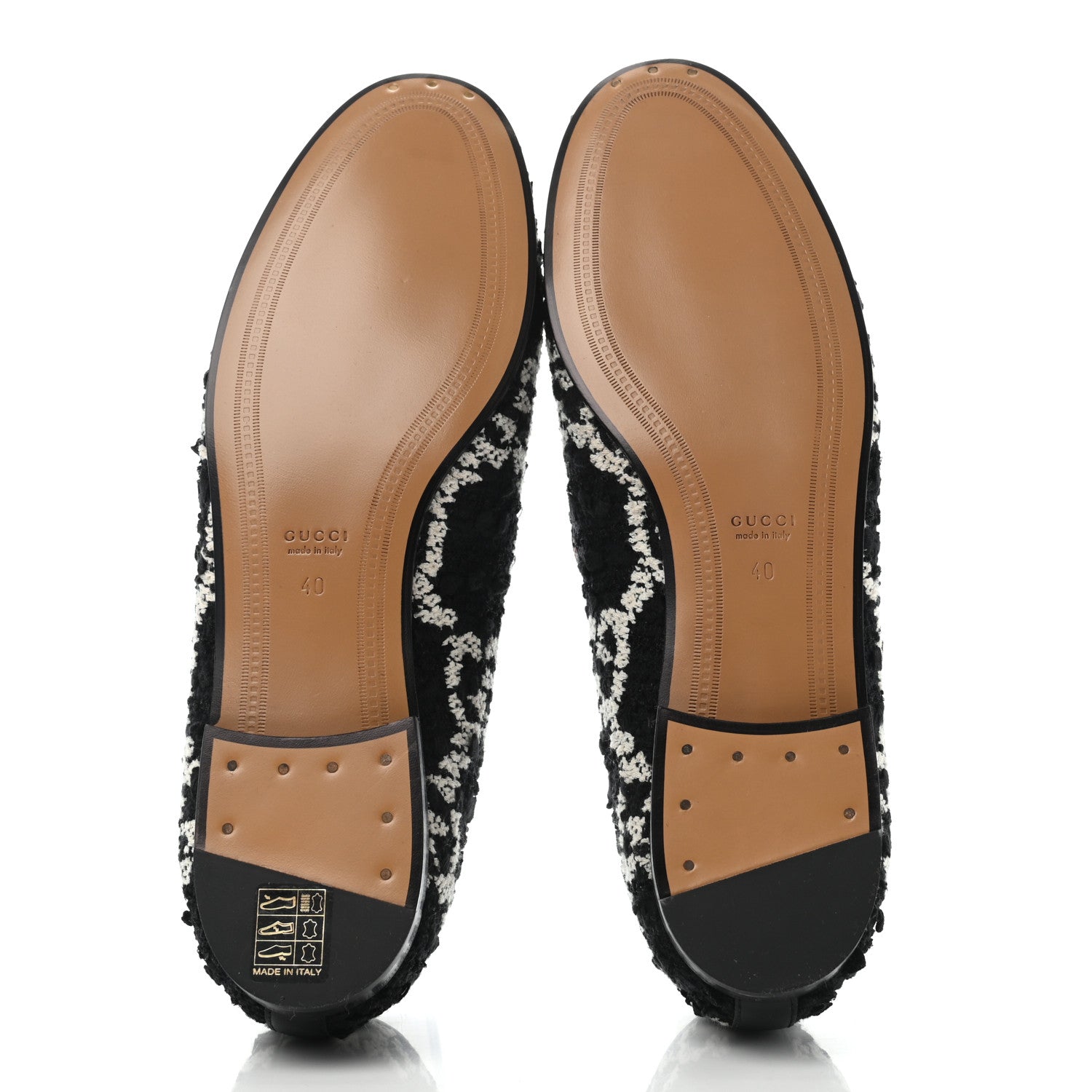 Gucci Tweed GG Monogram Horsebit Womens Jordaan Loafers 40 Black Natural 6 of 8