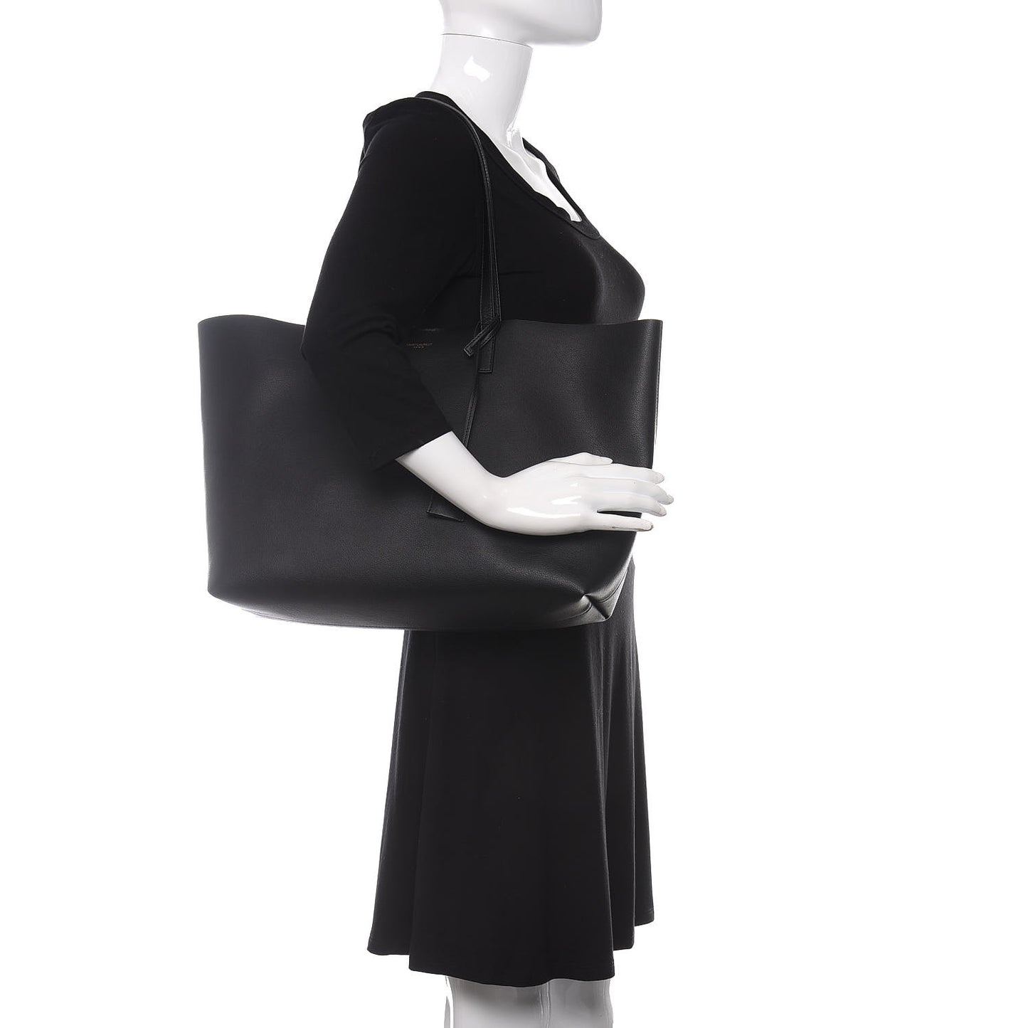 Calfskin Large Shopping Tote Black